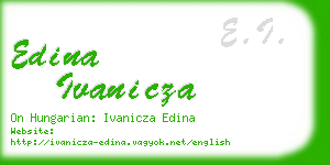 edina ivanicza business card